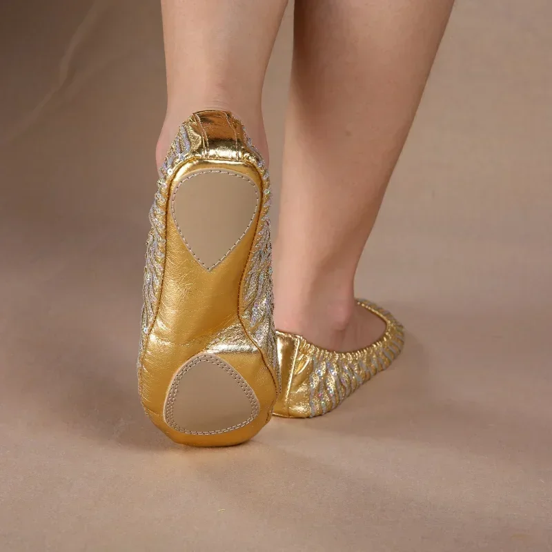 Women Canvas Belly Dance Shoes Girly Slipper Flat Ballet Gymnastics Dancing Shoes New Style