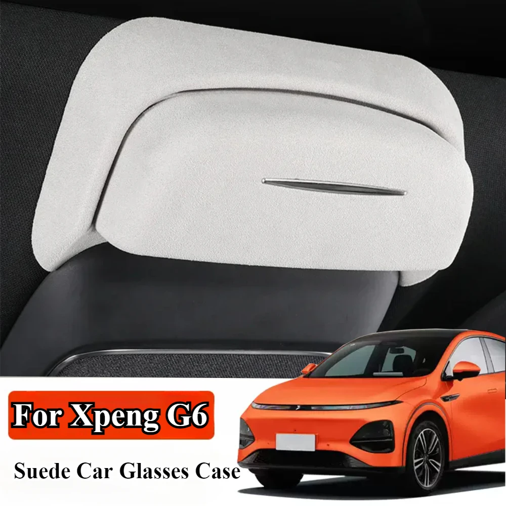 

For Xpeng G6 2023 2024 Xiaopeng G6 Suede Car Glasses Case Sunglasses Holder Protective Storage Box Eyeglass Box Car Accessories