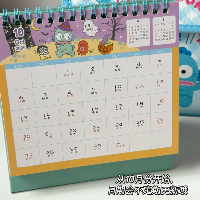 2025 Sanrio Calendar Hello Kitty Desk Anime Ugly Fish Standing Flip Coil Plan Desks Calendar Schedules Office Dormitory Supplies