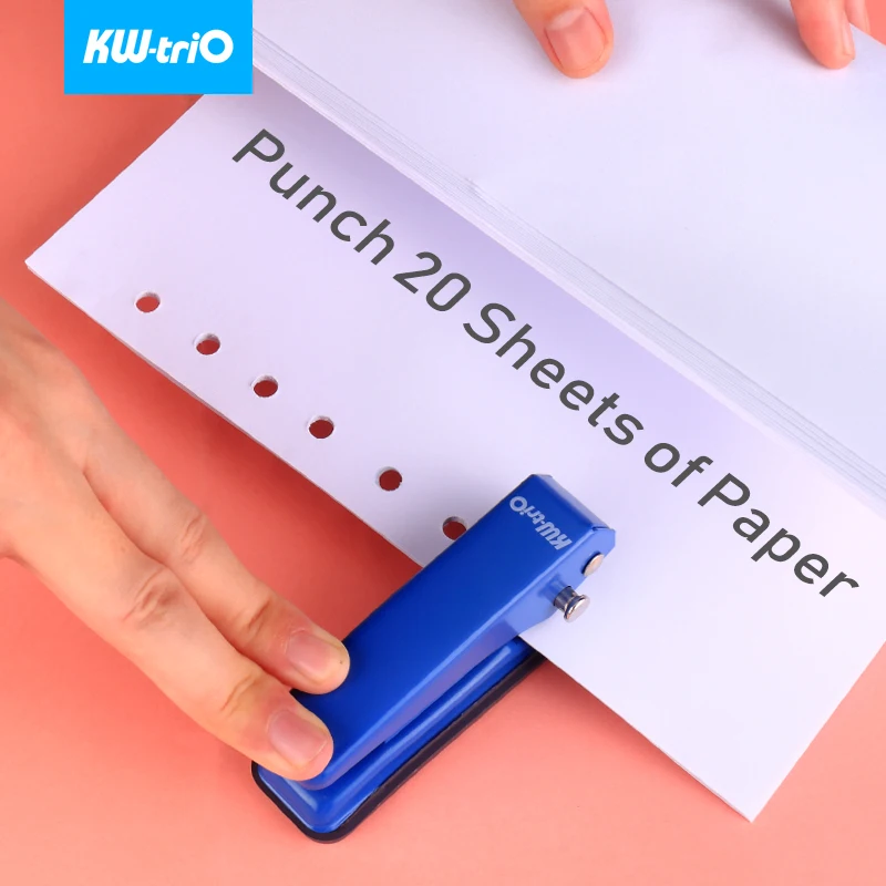 KW-triO Single Hole Punch Portable Punching Machine 1-hole Metal Paper Puncher Paper Cutter Planner Notebook Offices Stationery