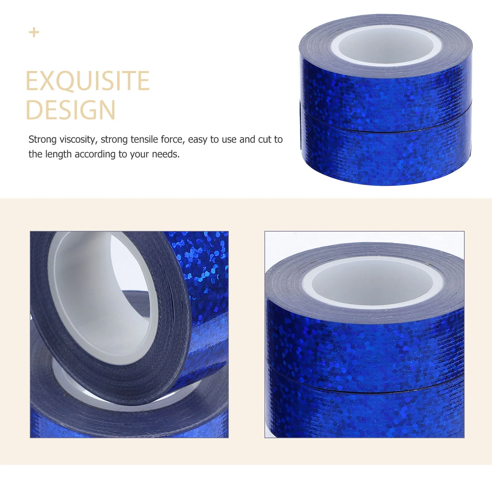 

2 Rolls Heavy Duty Glitter Tape Thick Adhesive Strong Tensile Force Multi-Function Duct Tape for Fabric Metal Plastic