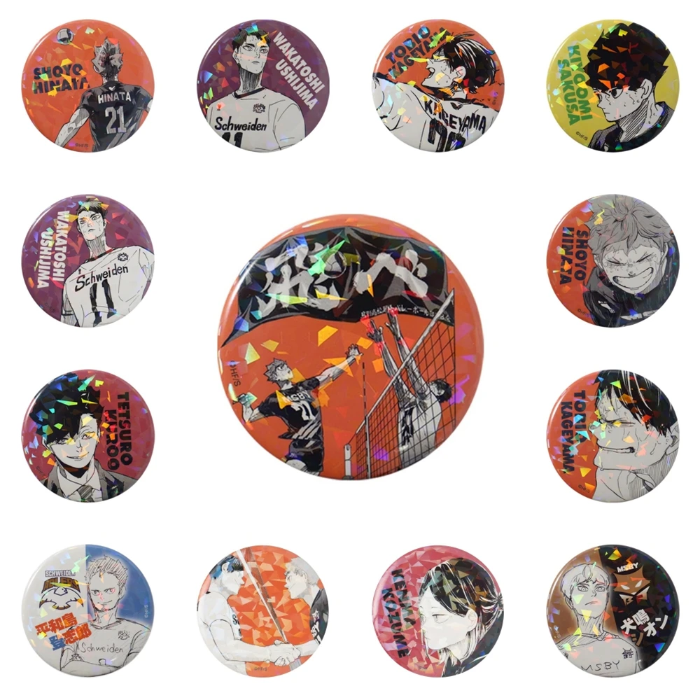 

58mm Anime Haikyuu Daichi Sawamura Ikejiri Hayato Sugawara Koushi Cosplay COSTUME Badge Pin SPTE Tinplate Brooch Prop﻿ Xmas Gift