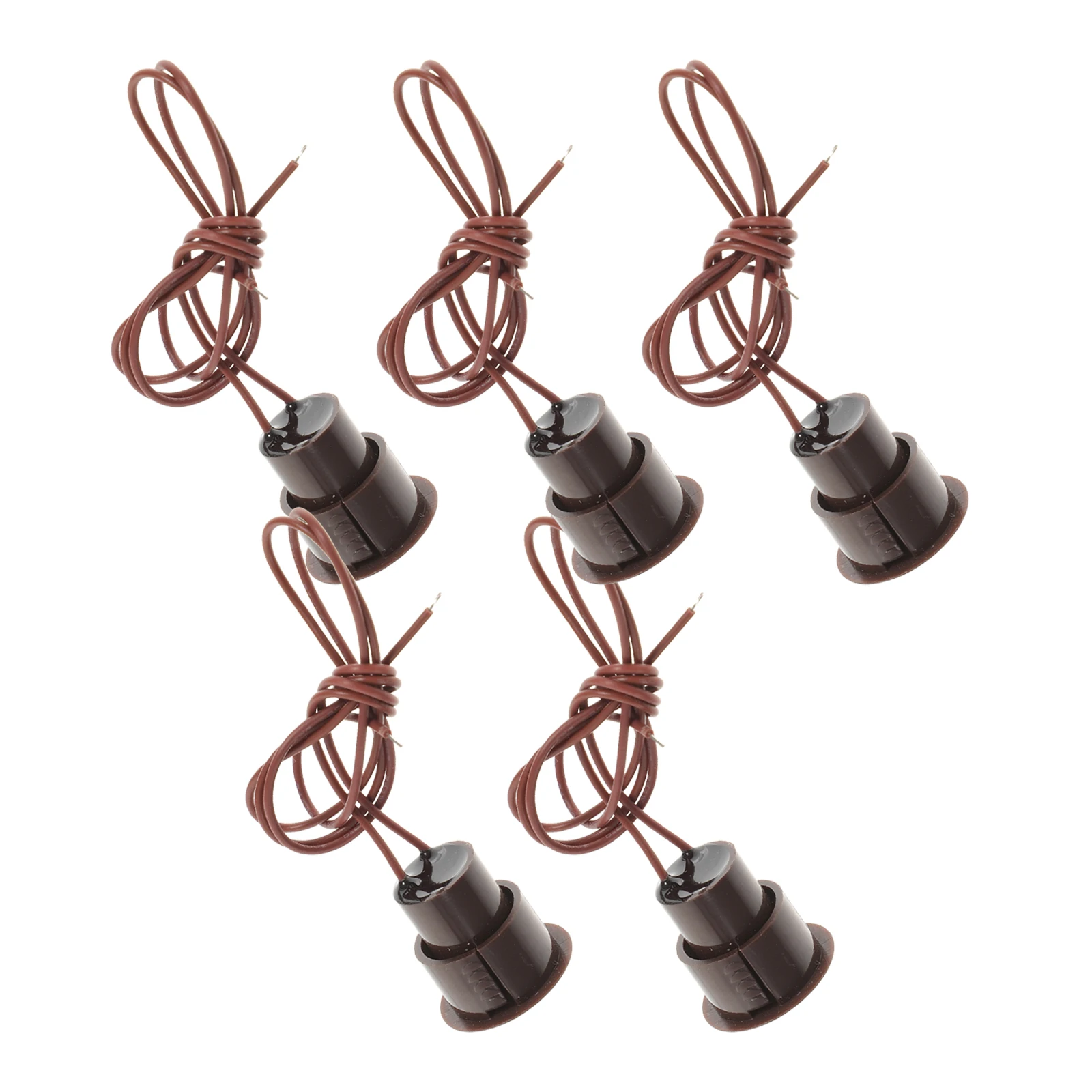 

5pcs Door Window Alarm Sensor Magnetic Reed Switch Black Wired Contacts Practical Useful Easy Install Recessed Hardware