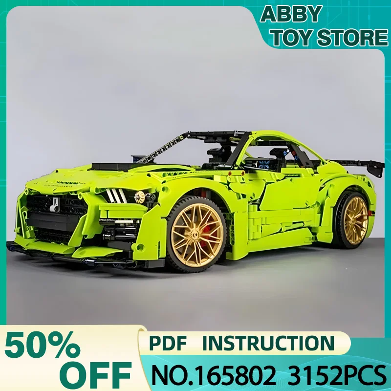 

New Technical MOC- 165802 Green Super Sprots Car Model Building Blocks Brick DIY Toys Assembly Birthday Christmas Gifts For Kids