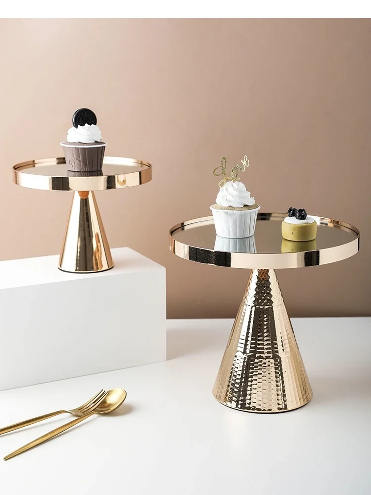 

Золотая металлическая подставка для торта, зеркальные подносы, декоративный домашний поднос для еды, чайная чашка, тарелки с фруктами, туалетный столик, органайзер для косметики, тарелка