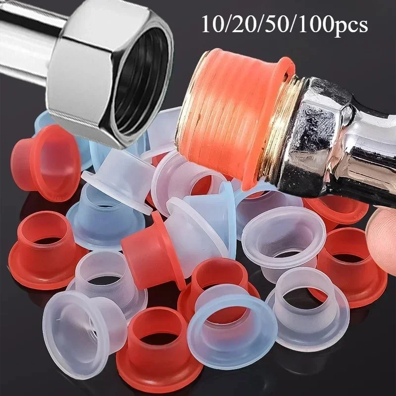 50pcs Faucet Leak-proof Sealing Gasket Washer Silicone Raw Belt Triangle Valve Rubber Pipe Hose Prevent Dripping Leakage Plug