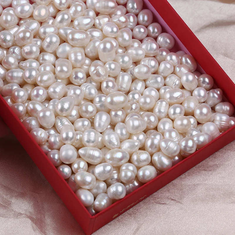 8-9mm White Natural Loose Real Freshwater Rice Pearl Beads