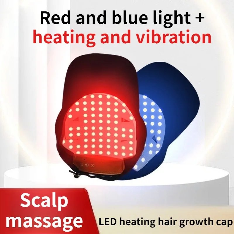 

Многофункциональный массажер для кожи головы с красным светом, тремя светодиодными лентами, подогревом, вибрацией, съемный, перезаряжаемый