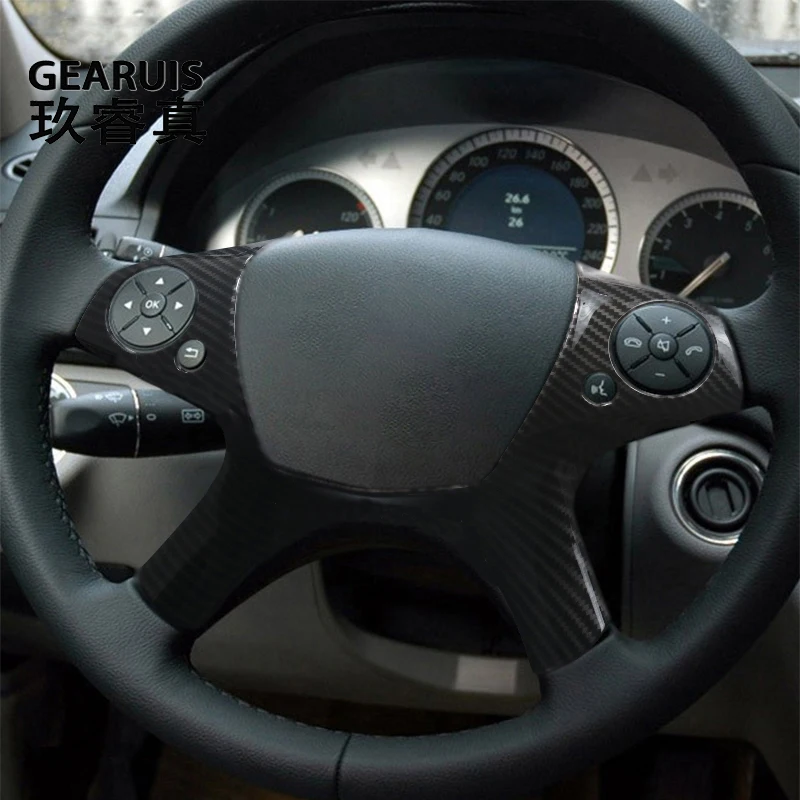 

Car Steering Wheel Button switch Frame decoration Cover Sticker Trim For Mercedes Benz C Class W204 2007-2014 Auto Accessories