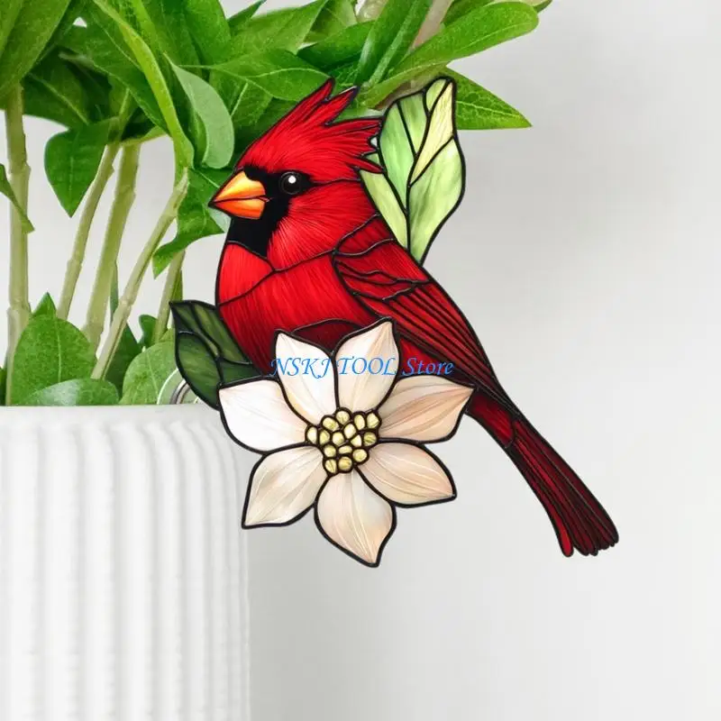 L8RC Bird Acrylic Planter Home Office Decoration Easy to Clean Ornament