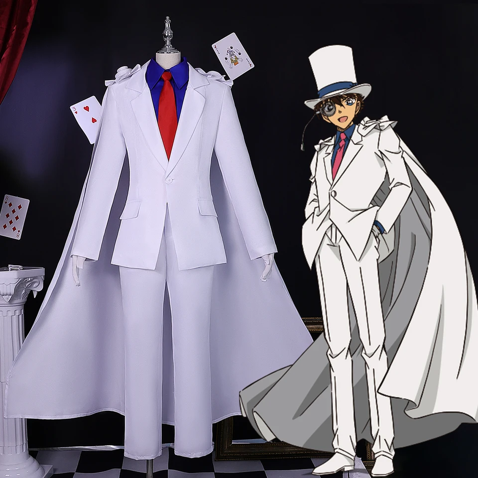帽子 kaito Kuroba Kiddo Cosplay Costumes,Anime Magic Kaito Uniform,Halloween