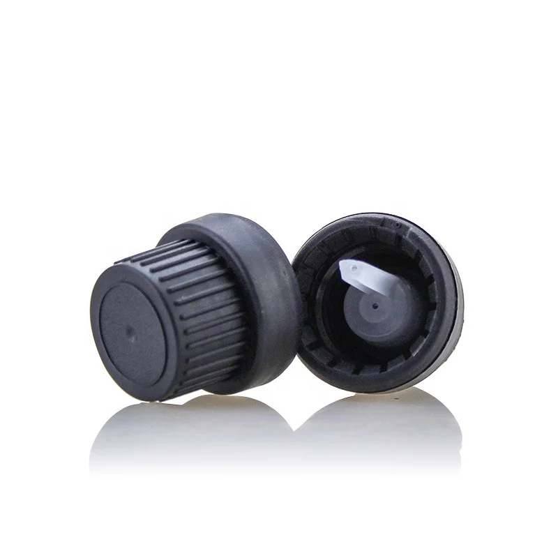 18/410  Euro Dropper Orifice Reducer  Vials Anti-theft Cap for essential oil  white black /massage oil dropper cap