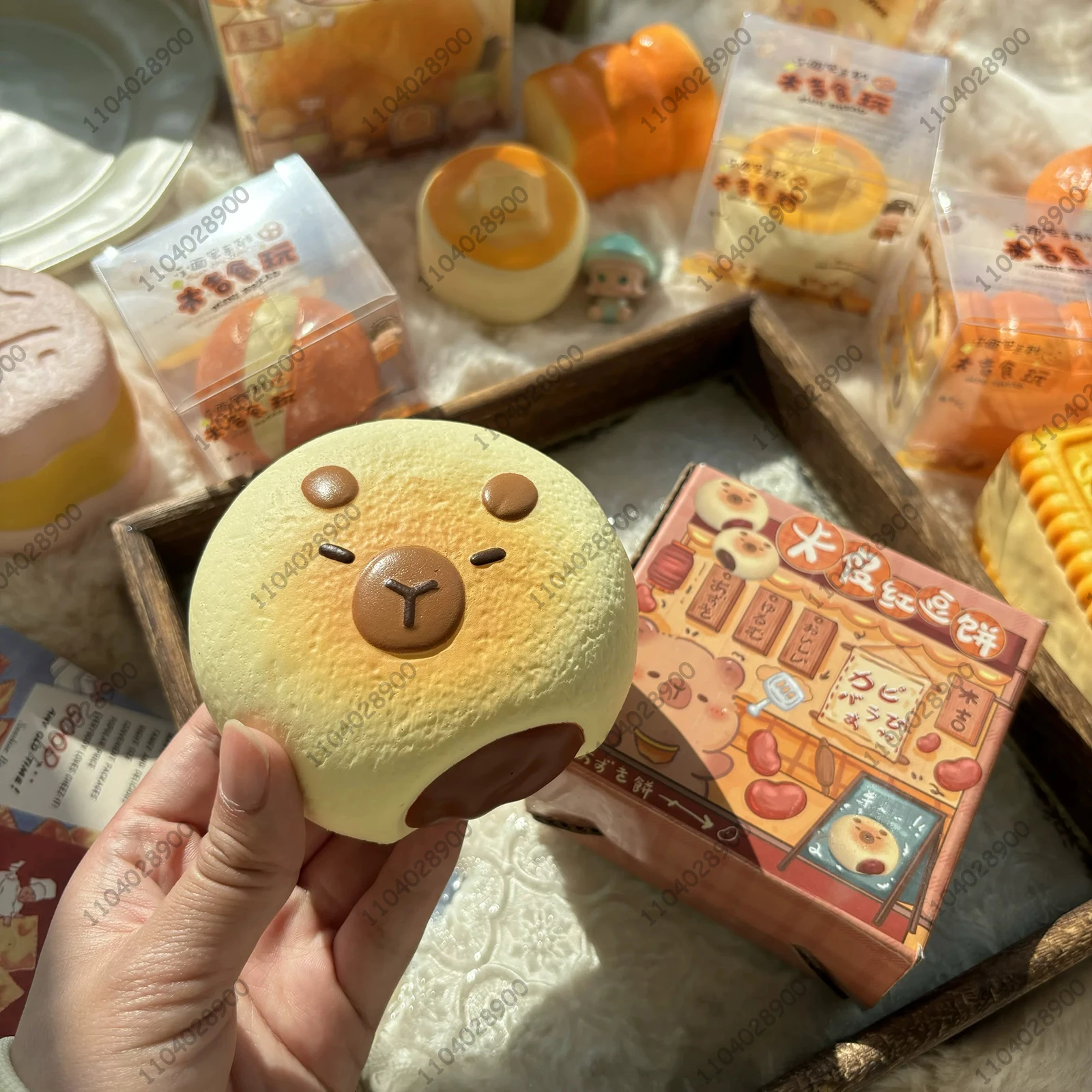 Capybara Bakery Slow Rising Squishy Capybara Toy Bread Pastry Cake Squeeze Stress Relief Soft Rebound Hand Relaxing Gift view 5