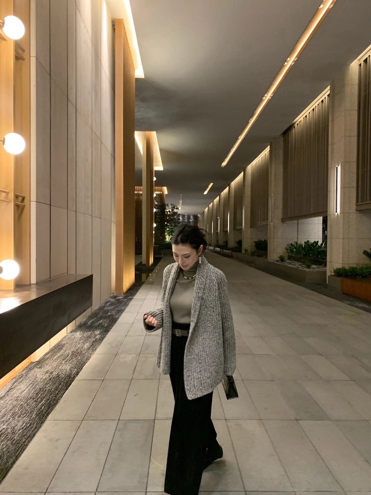 

Retro Thi Knitted Cardigan Women's Winter Scarf Collar Thi Woolen Sweater Jaet Faion ort Sle Ladies' Top