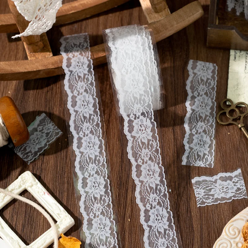 6 لفات من شريط واشي PET - نمط دانتيل زهري لتزيين مجلة على الطراز الياباني، مادة مجمعة مقاومة للماء، مذكرات وألبوم #5