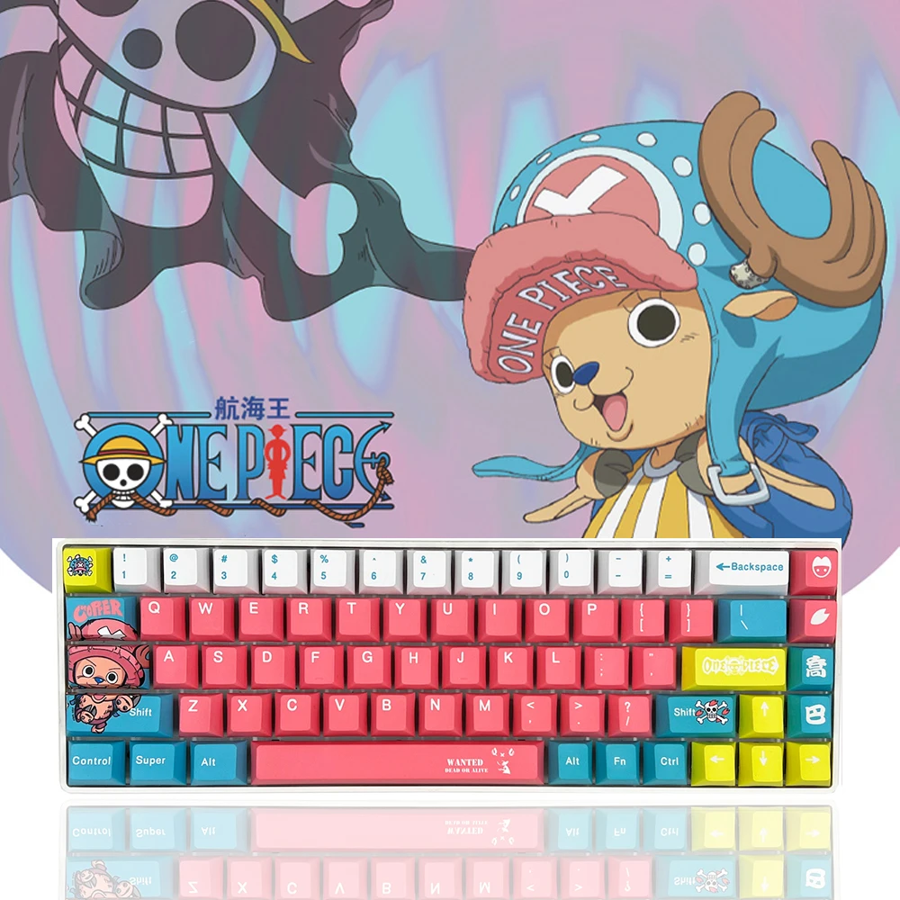 One Piece Theme Keycap Cherry โปรไฟล์ PBT วัสดุ Keyboard Cap ใช้งานร่วมกับ108 68 87 98คีย์