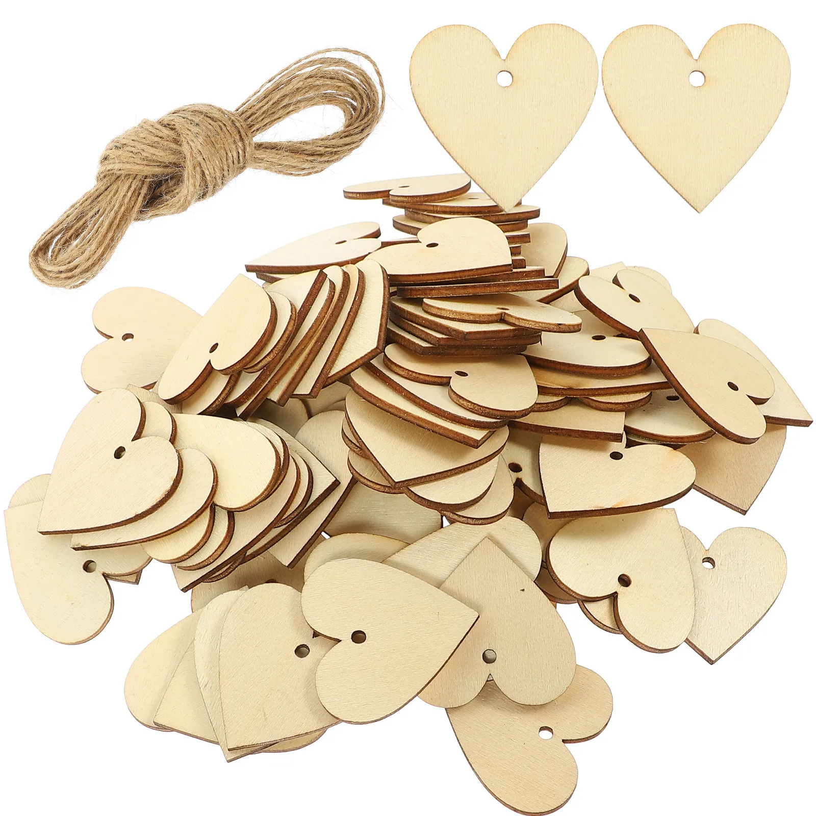 

2Sets Wooden Heart Decor Natural Wood Slices for DIY Crafts Unfinished Heart Cutouts Smooth Blank Pieces for Kids Art Projects