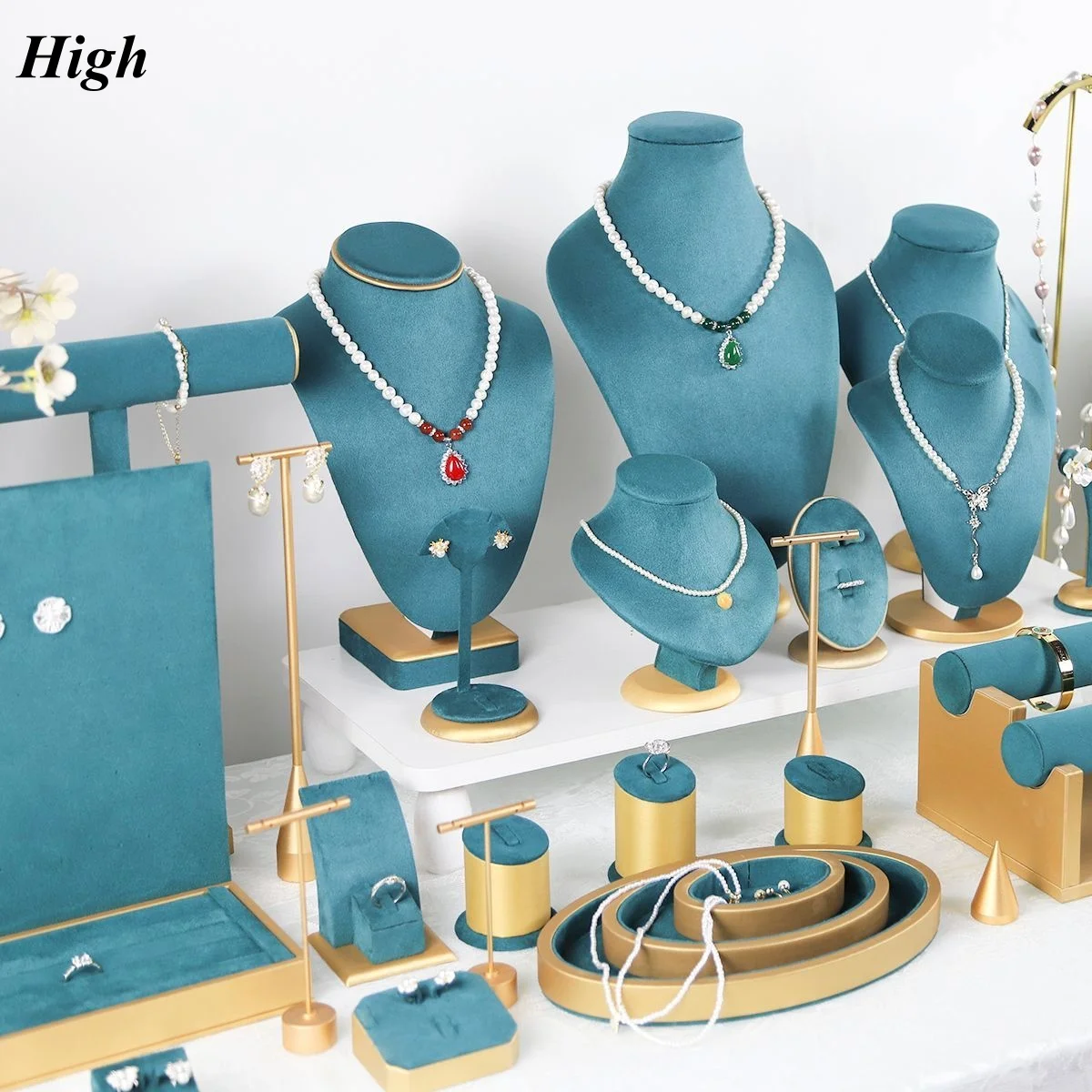 

Винтажная зеленая серия, бархатный органайзер для ювелирных изделий, серьги, кольцо, держатель для дисплея, кулон, браслет, ожерелье, манекен, бюст, стойка, опора