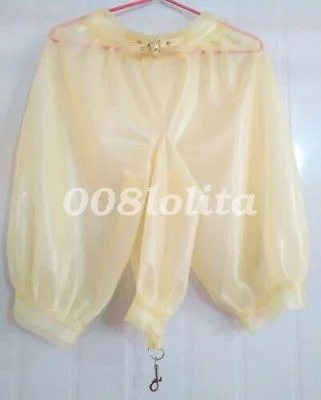 Latex Rubber Knee-length Pant Transparent Short with Urine Gag Cosplay Party