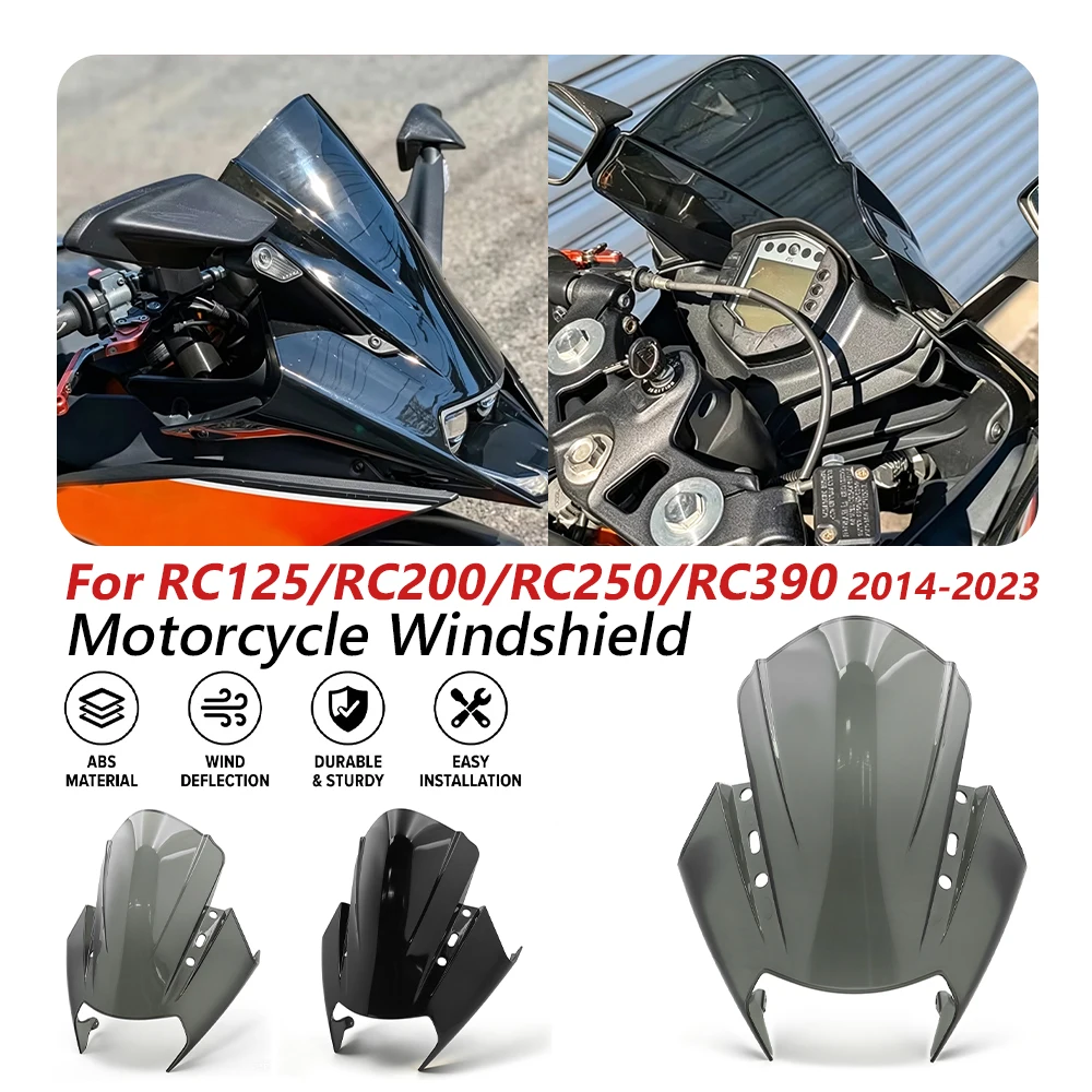 For KTM RC390 RC250 RC200 RC125 2014-2023 2022 RC 390 250 200 125 Motorcycle Windshield Windscreen Flyscreen Deflector Windproof