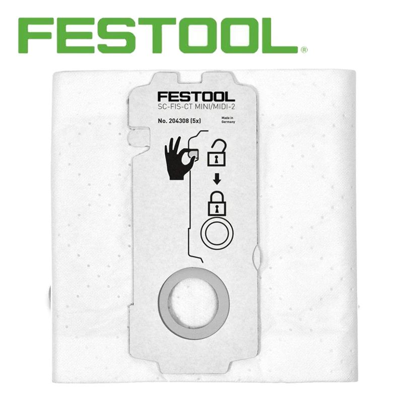 festool bolsas filtrantes de alta succao originais mini midi filtros sem poeira tecido nao tecido acessorios para ferramentas sc fis ct 204308 01