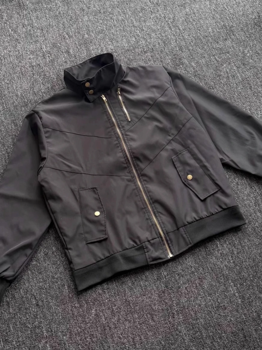 الأمريكية الرجعية الراقية هيكل الشعور رحلة جايت الرجال ربيع الخريف كلينفيت التطريز عادية الوقوف طوق العصرية