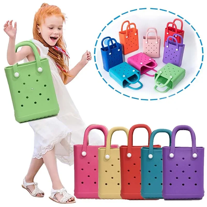 

EVA Beach Bogg Bag Kids Tote Bag Rubber Waterproof Summer Travel Shoulder Handbags Fashion Shopping Crossbody Women Jelly Bags