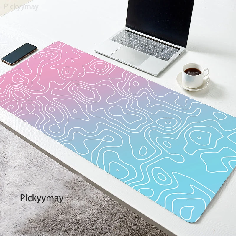 Weiße Kunst große Mouse pad topo graphische Mauspad Tastatur matte Büro Schreibtisch Teppich HD-Druck Schreibtisch matten Firma Mauspad 90x40 als Geschenk