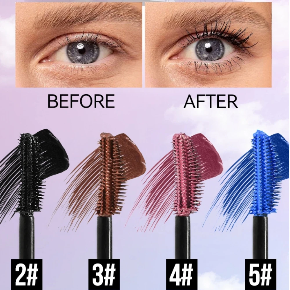 Colorful Mascara Thick Curl Waterproof Natural Eyelash Lengthens Long Lasting Quickly Dry Blue Brown Black Mascara Eye Makeup
