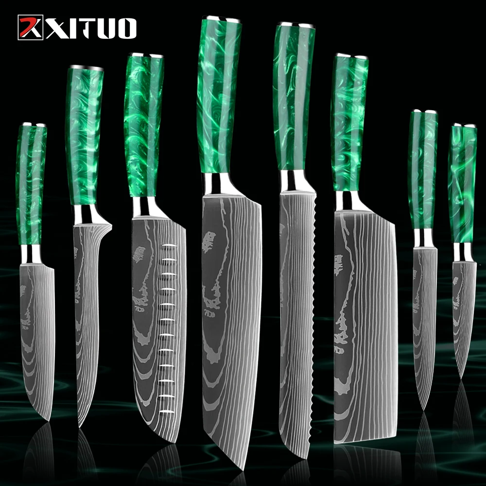 Chef Knife Set 1-8Piece,Pro Kitchen Knife for Daily Use,High Carbon Steel Culinary Knives Blade Length From 3.5