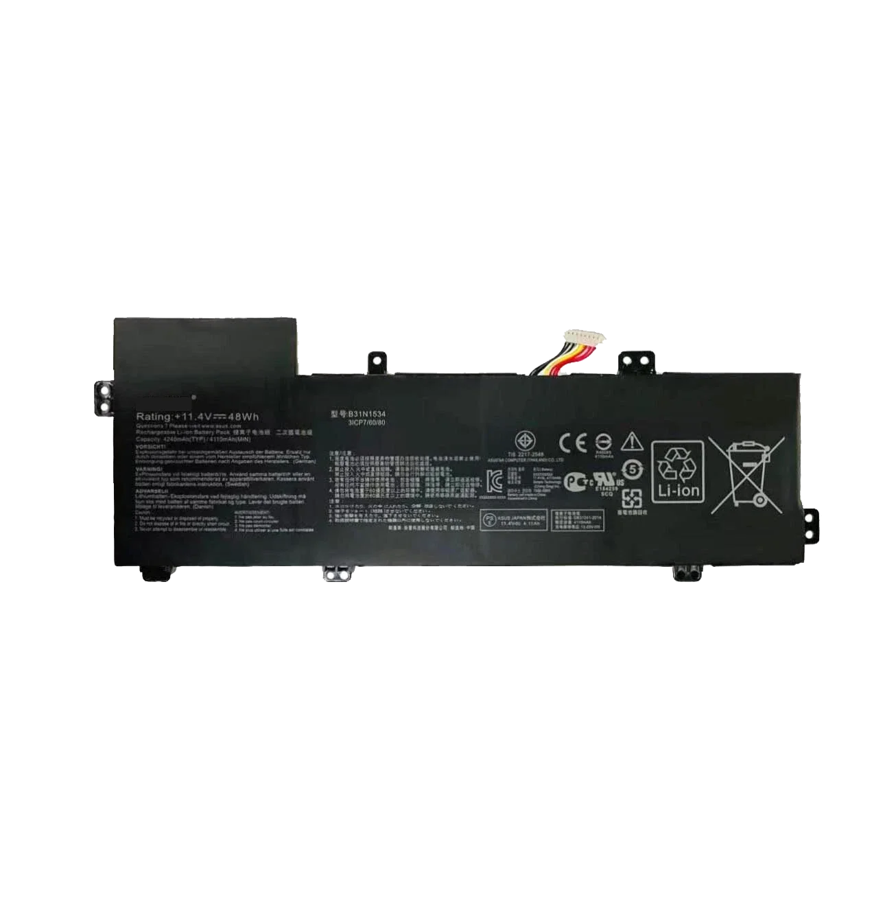 

Новый оригинальный аккумулятор B31N1534 для Asus ZenBook BX501UX-DM175R BX510UW UX510UA UX510UQ UX510UW UX510UX U5000U 0B200-02030000