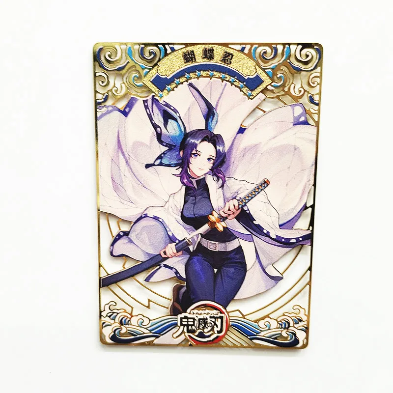 Diy Demon Slayer Metal Card Anime Characters Kamado Nezuko Agatsuma Zenitsu Kamado Nanjirou Collection Card Christmas Gift