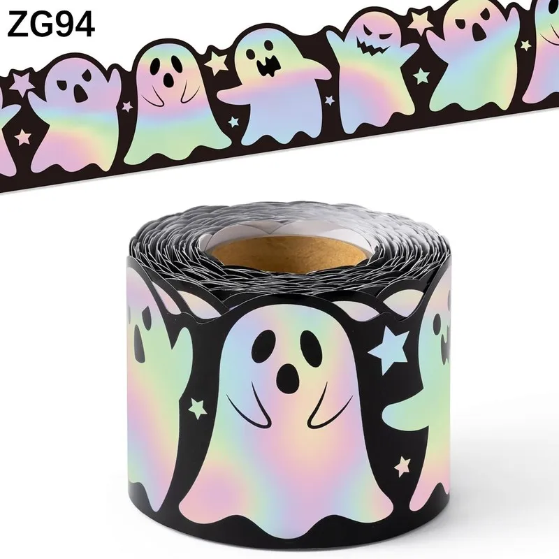 5 meters long Halloween Stickers Waterproof Cartoon Sticker Set Pumpkin Ghost Bat For Notebook Laptop DIY