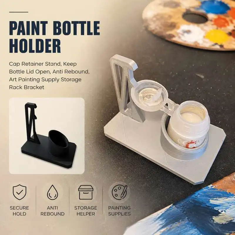 Paint Bottle Holder Cap Retainer Stand Keep Bottle Lid Open Anti Rebound Art Painting Supply Storage Rack Bracket