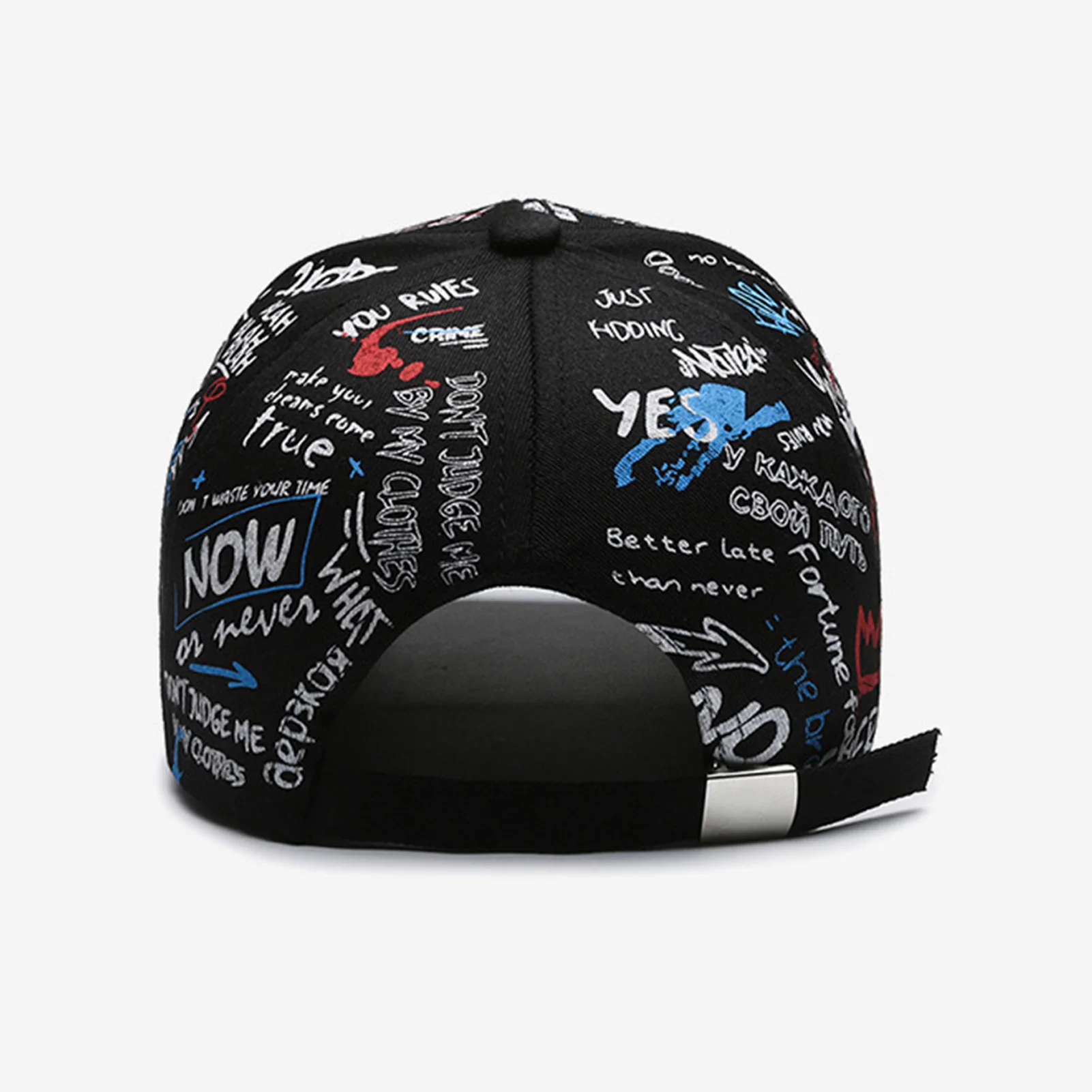 Hiphop-Baseballkappe mit Graffiti-Print, verstellbar, Sonnenschutz, atmungsaktiv, für den Sommer im Freien, für Männer und Frauen – Detail 9