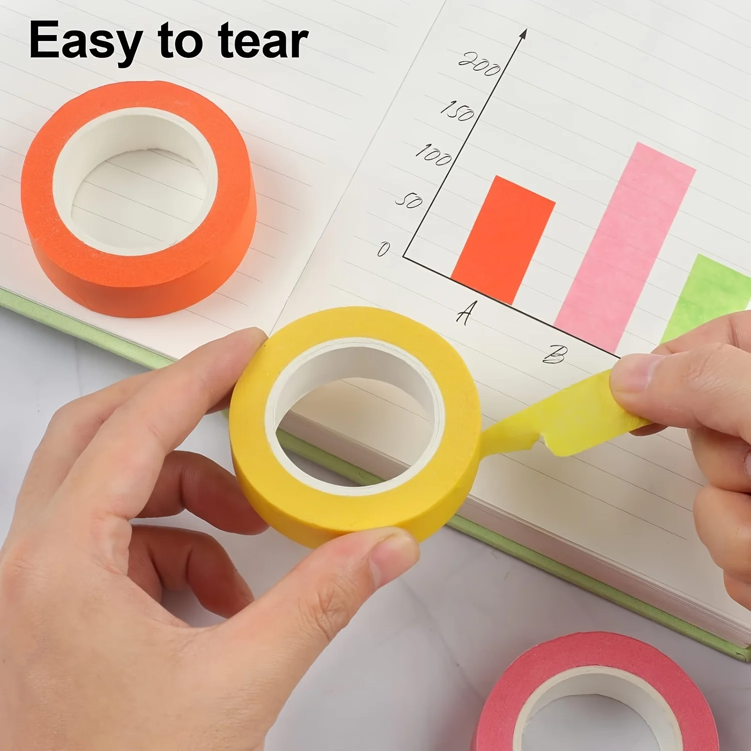 6 Rolls Colored Masking Tape 2.5cm Rainbow Painters Tape for DIY Crafts Labeling Kids Art Supplies