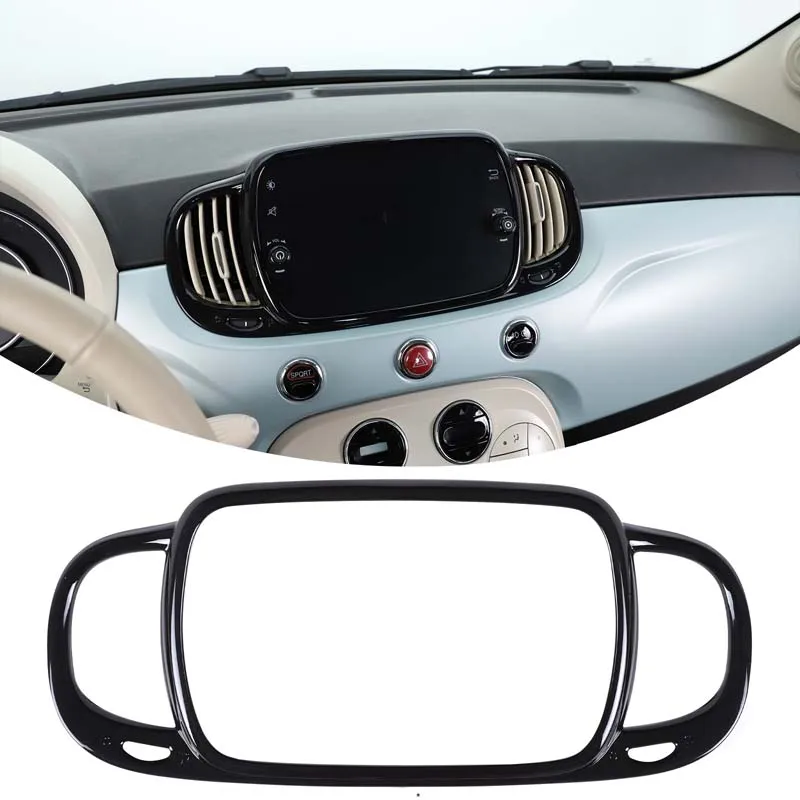 For Abarth 595 695 Fiat 500 16-24 central control air outlet frame, interior modification sticker, auto parts, real carbon fiber view 2