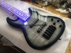 Electric Bass Guitar with 24 Frets, led flashing Fingerboard,5 String,High Quality,Providing Customized Service,free shipping