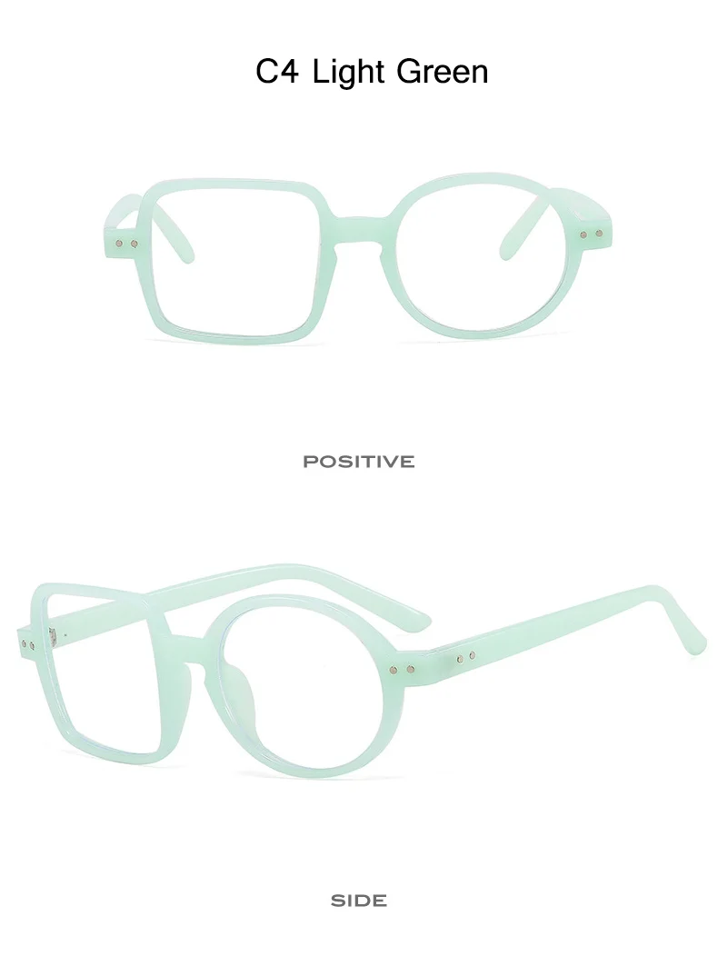 Oec cpo quadratische Brille Frauen Männer Mode klare Brille optische Brille Rahmen Persönlichkeit runde transparente Linse Spektakel – Detail 9
