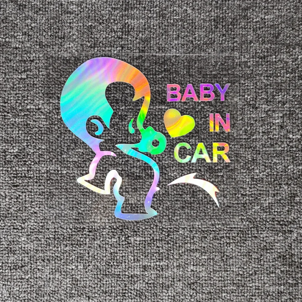 Car Stickers Baby In Car On Board Boy Pee Urinate Cute Lovely Funny Reflective Decoration For Trunk Windshield Bumper Window