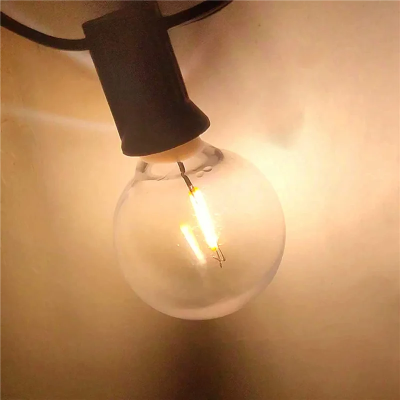 

ABUP-40 Pcs G40 LED Replacement Light Bulbs E12 Screw Base Shatterproof LED Globe Bulbs For Solar String Lights Warm