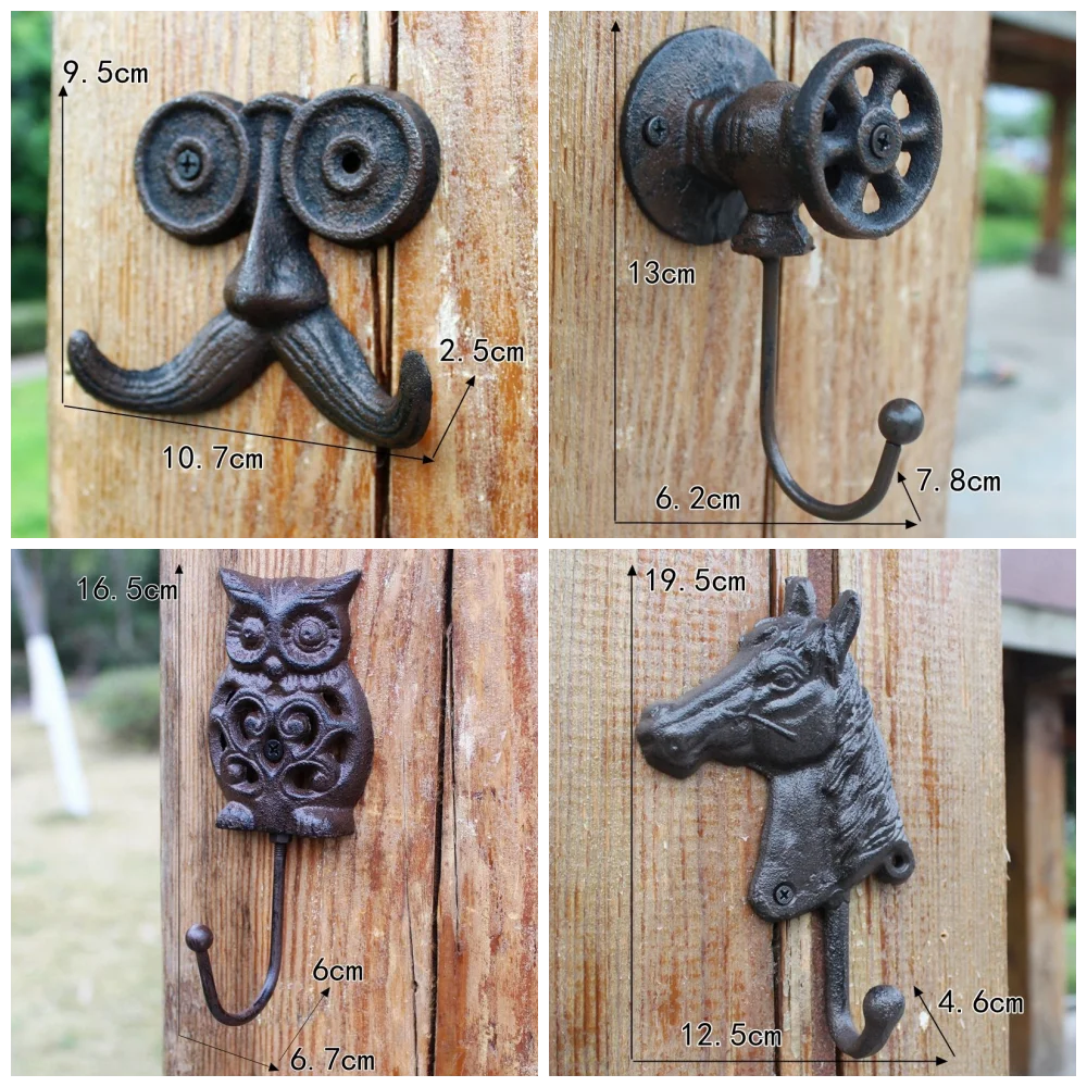 European crown retro cast iron forged coat hook coat decoration wall decoration outdoor home metope decoration home accessories