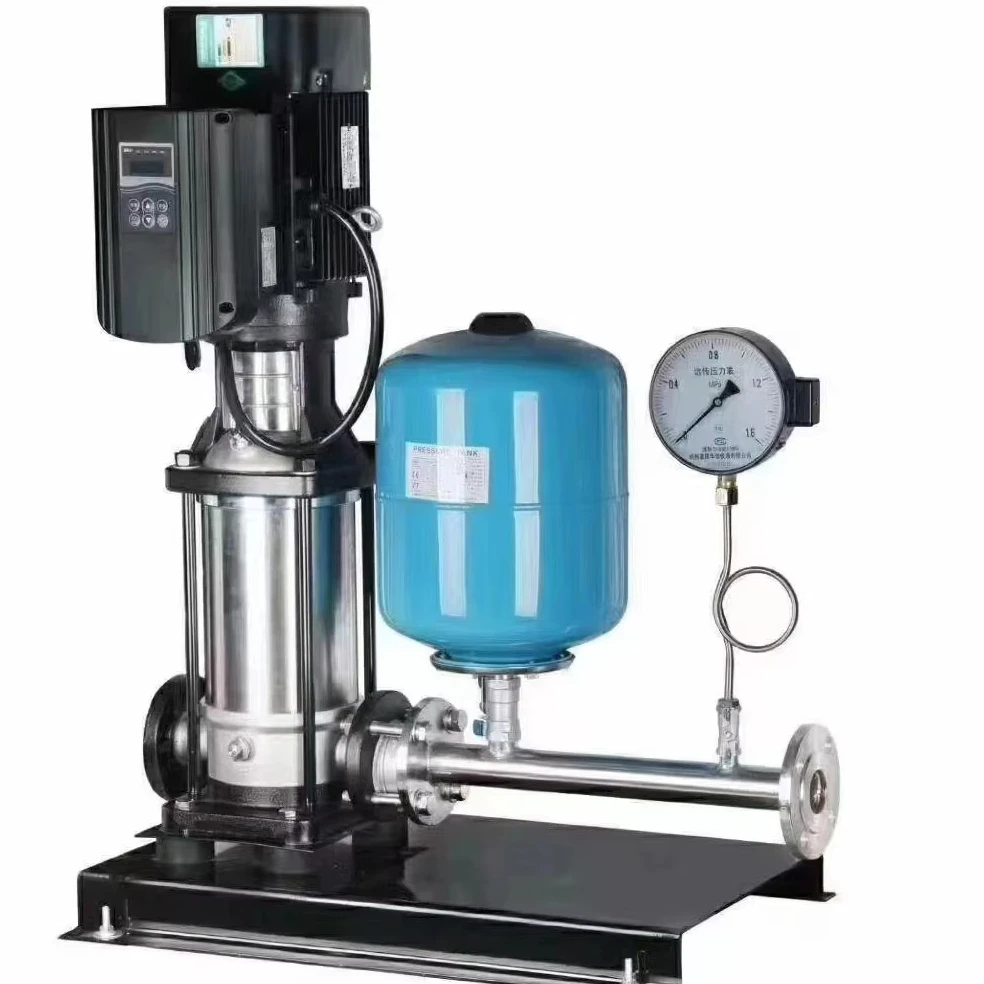 

Intelligent 3hp VFD Controlled Stainless Steel Household Horizontal Water Pressure Booster Pump 8L 24L Tank Centrifugal