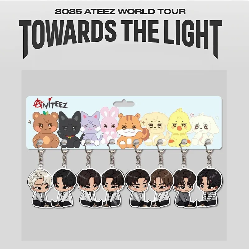Idol ATEEZ New Series TOWARDS THE LIGHT Acrylic Keychain Bag Ornament Mingi Yunho Seonghwa Jongho San Wooyoung Yeosang Fans Gift