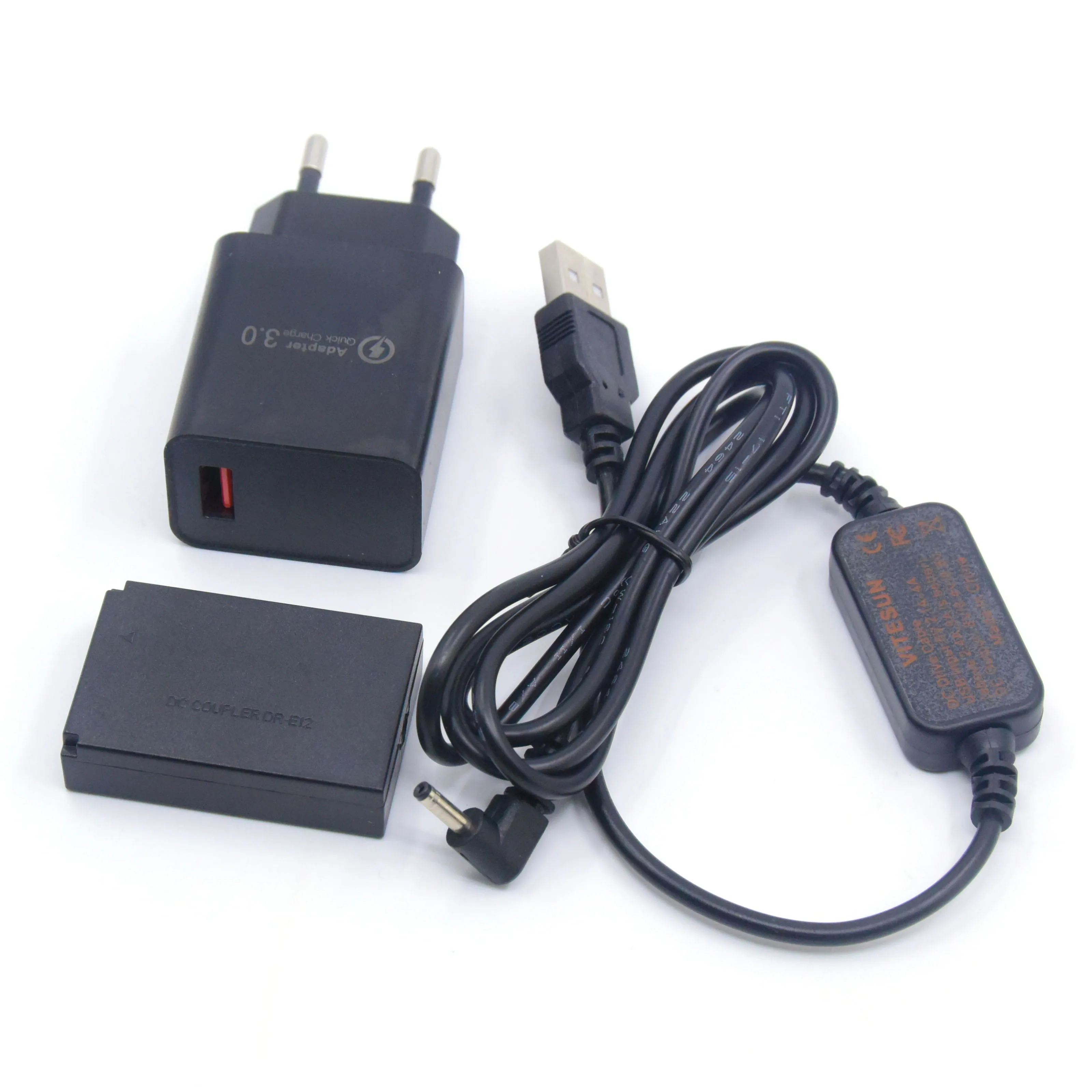 LP-E12 Фальшивые батареи DR-E12 DC соединитель ACK-E12 USB кабель питания QC 3.0 быстрое зарядное устройство для Canon EOS-M M2 M10 M50 M100 M200 камеры