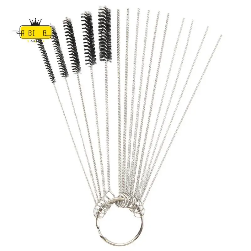 ABIB -Carburetor Carbon Dirt Jet Cleaner Tool Kit 10X Cleaning Needles With 5X Brushes