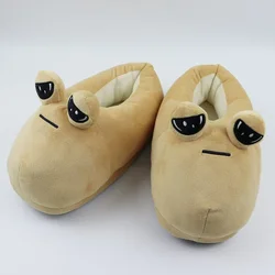 Pou Cartoon And Anime Characters Unisex Plush Slippers Soft And Comfortable Women Men Indoor Slippers