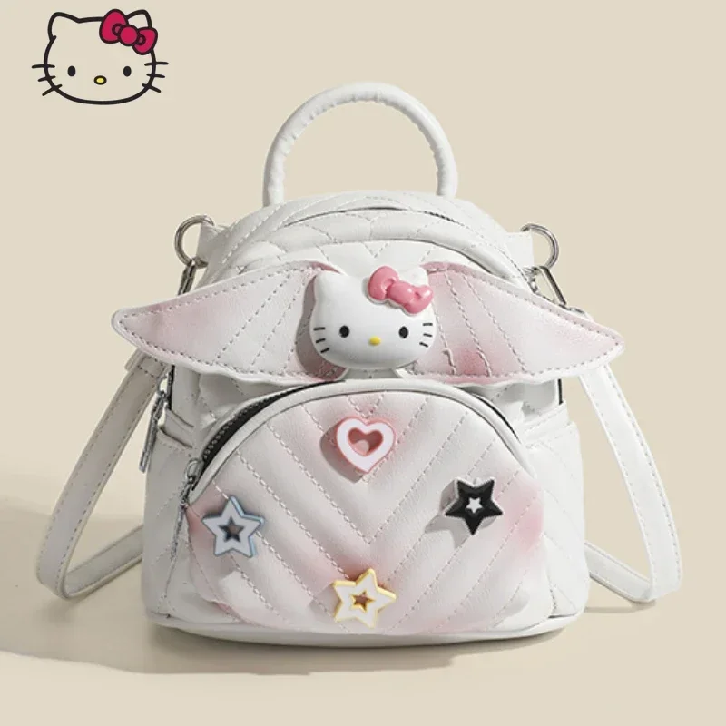 

MINISO Hello Kitty New Mini Backpack Luxury Brand Cartoon Cute Girl Backpack Multifunctional 3D Girl Schoolbag Cartoon Fashion