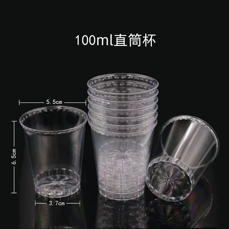 

100 Pack Clear Plastic Cups Disposable Thicken Drinking Straight Cup Transparent Bulk For Birthday Party Picnic Family Gathering