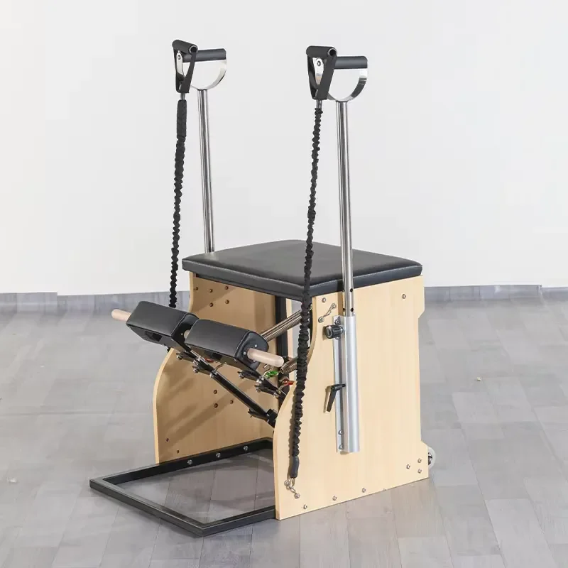 Adjustable Handle Oak Wood Pilates Wenda Chair with Split Pedal and Resistance Spring for Commercial Gym Use OEM Factory